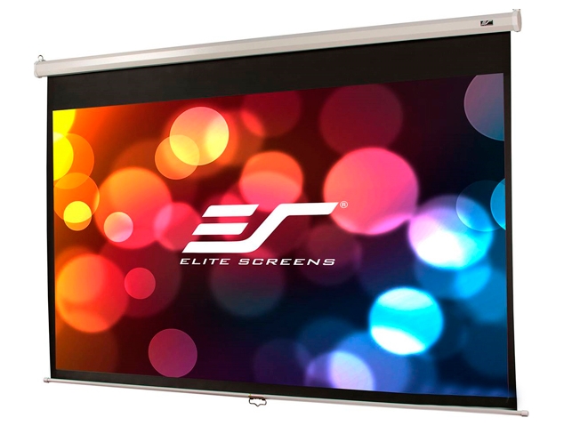 Elite Screens 136"(1:1) 244x244cm Manual Pull Down Screen, White photo 1
