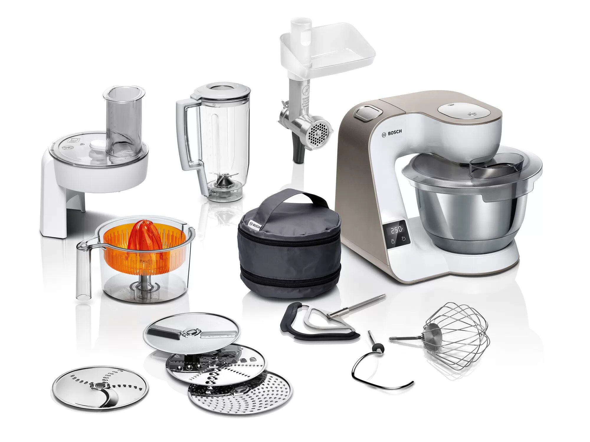 Кухонный комбайн Bosch MUM5XW40, 3900 мл, 1000 Вт, 4 скоростей, Белый photo 1
