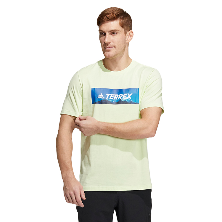 Tricou bărbătesc Adidas SS LOGO GFX T S Galben photo 3
