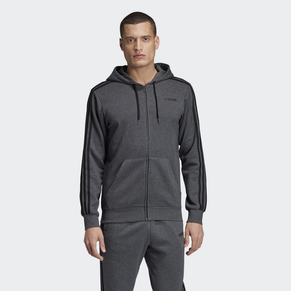 Hanorac pt bărbați Adidas E 3S FZ FL S Gri photo 2