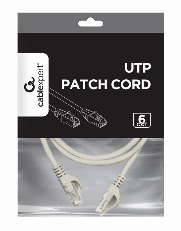 UTP Cat6 Patch cord, 1 m, Grey photo 2