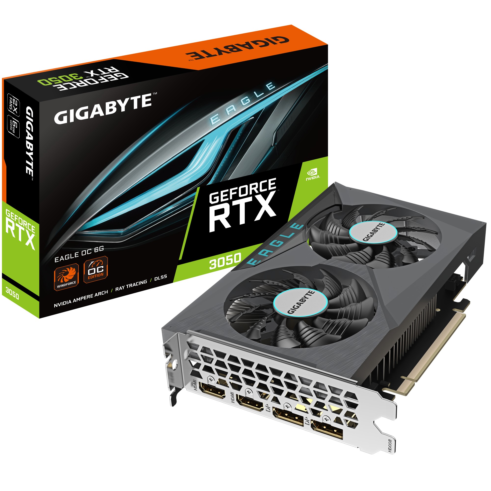 Placa video GIGABYTE GeForce RTX 3050 EAGLE OC 6G / 6GB / GDDR6 / 96Bit photo 1