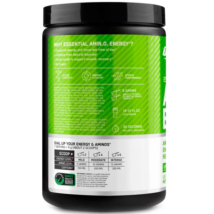 Аминокислоты Optimum Nutrition Essential Amino Energy Green Apple 270г photo 3