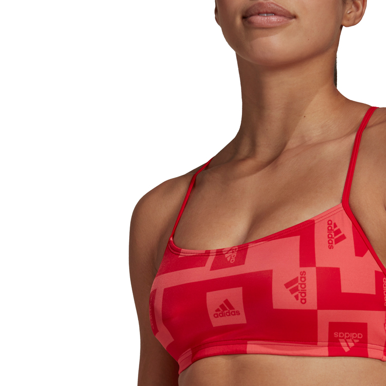 Costum p/u inot Adidas BARS AOP BIKINI / Femei / S / Rosu photo 2