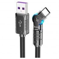 Cablu USB la USB-C HOCO “U118 Triumph” / 1.2m / Zinc alloy / 60W / up to 3A / Black thumbnav 1