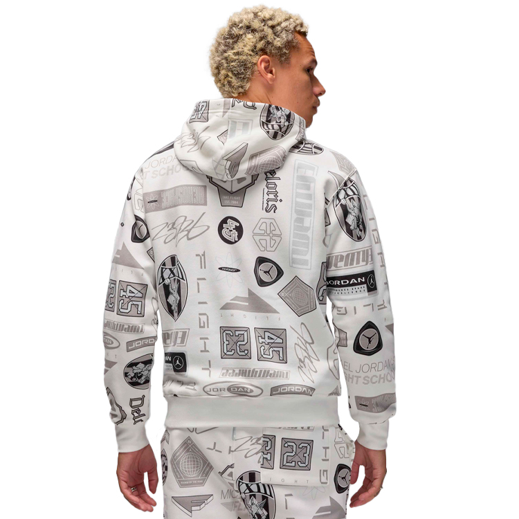 Hanorac pt bărbați Nike M J ESS AOP FLC PO XL Alb photo 4