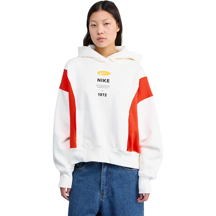 Jacheta Nike W NSW PHNX FLC REMIX OOS HDY S Bej Femei photo 1