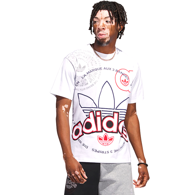 Tricou bărbătesc Adidas MULTI LOGO TEE XS Alb photo 2