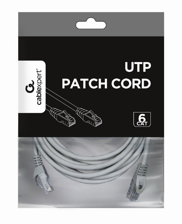 UTP Cat6 Patch cord, 5 m, Grey photo 2