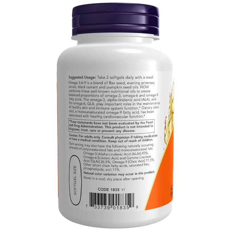 Vitamine Now Foods Omega 3-6-9 1000 mg photo 3