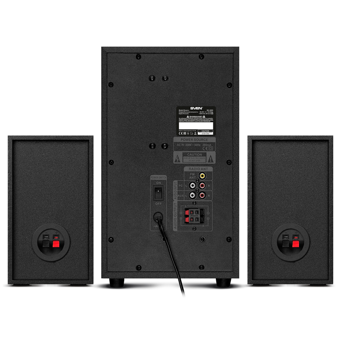 Boxe 2.1 SVEN MS-2250 / 80W RMS / Bluetooth / FM-tuner / USB / SD card / Black photo 3