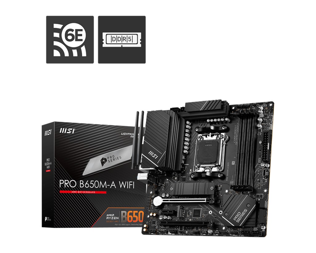 Материнская плата MSI PRO B650M-A  WIFI / AM5 / B650 / DDR5 / mATX photo 1