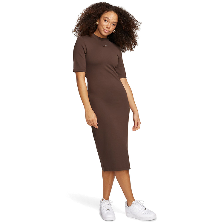 Rochie Nike W NSW ESSNTL MIDI DRESS S Maro Femei photo 2