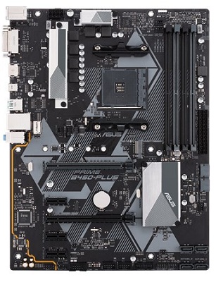 ASUS PRIME B450-PLUS, Socket AM4, AMD B450, Dual 4xDDR4-4400, APU AMD graphics, DVI, HDMI, 2xPCIe X16, 6xSATA3, RAID, 1xM.2, 3xPCIe x1, ALC887 HDA, GbE LAN, 2xUSB3.2 Gen 2,  1xUSB-C 3.2, 4xUSB3.2, Aura Sync RGB, 5X Protection III, ATX photo 1