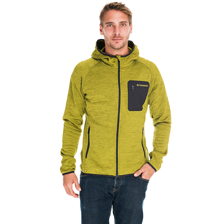 Hanorac pt bărbați Fundango HERMON Hooded Fleece S Galben photo 4