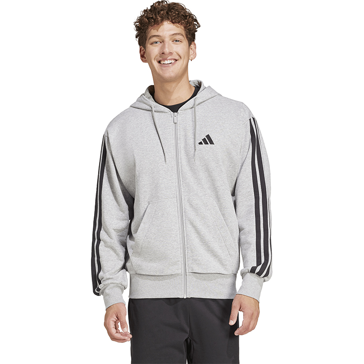 Hanorac pt bărbați Adidas M 3S FT FZ HD S Gri photo 2