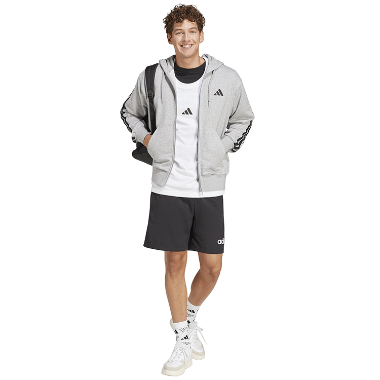 Hanorac pt bărbați Adidas M 3S FT FZ HD S Gri photo 4