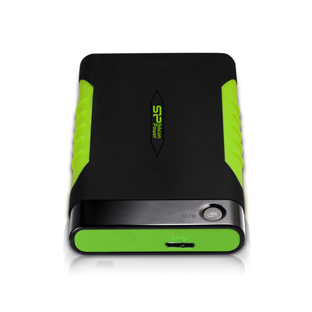 2.5” Внешний HDD Silicon Power Armor A15 / 1TB / USB3.2 / Black/Green photo 3