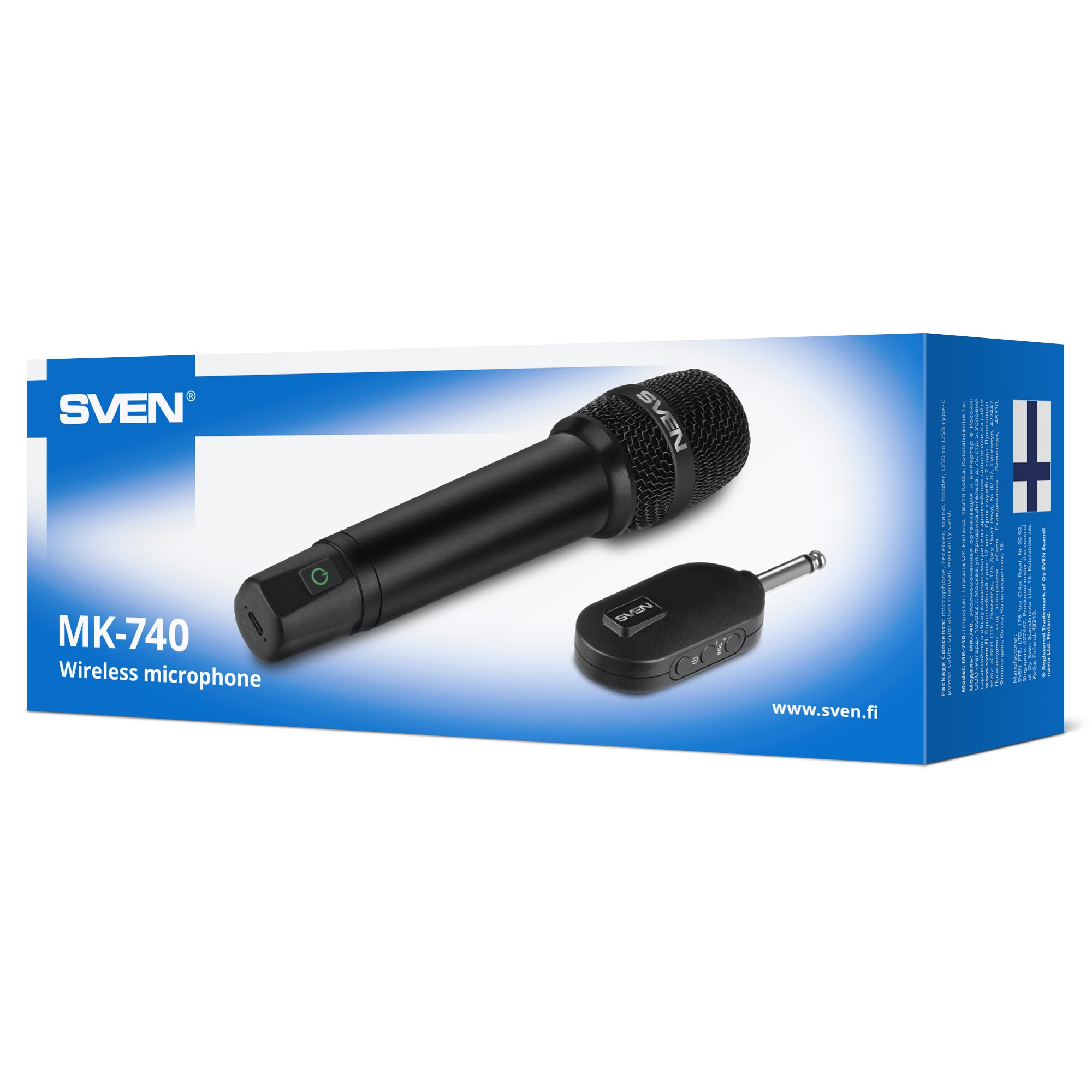 Microfon penru karaoke SVEN MK-740 / Wireless / Black photo 8