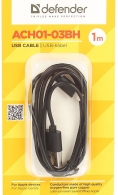 Cablu USB-A - Lightning Defender ACH01-03BH USB-Lighthing 1m black thumbnav 1
