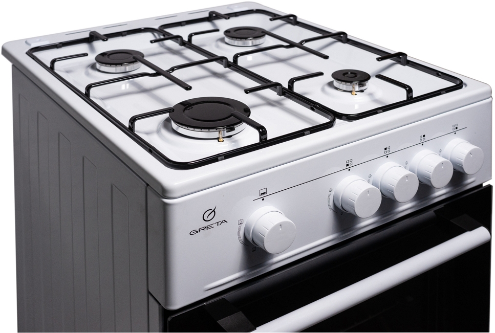 Газовая плита Greta KGG 50 MN 13 W / 4 конфорок / 50 см / Белый photo 2