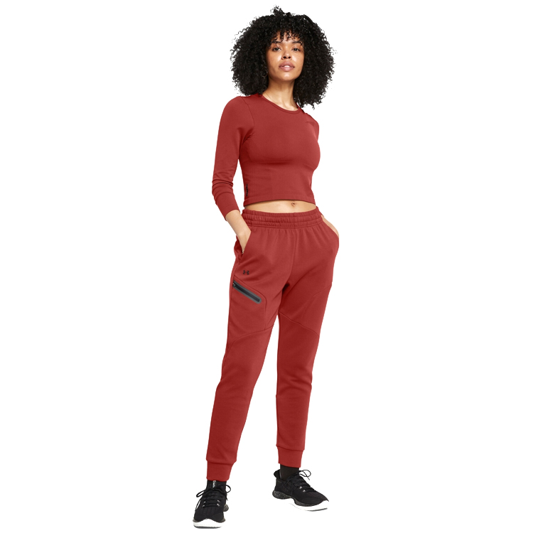 Pantaloni Under Armour Unstoppable Flc Jogger XL Rosu Femei photo 2