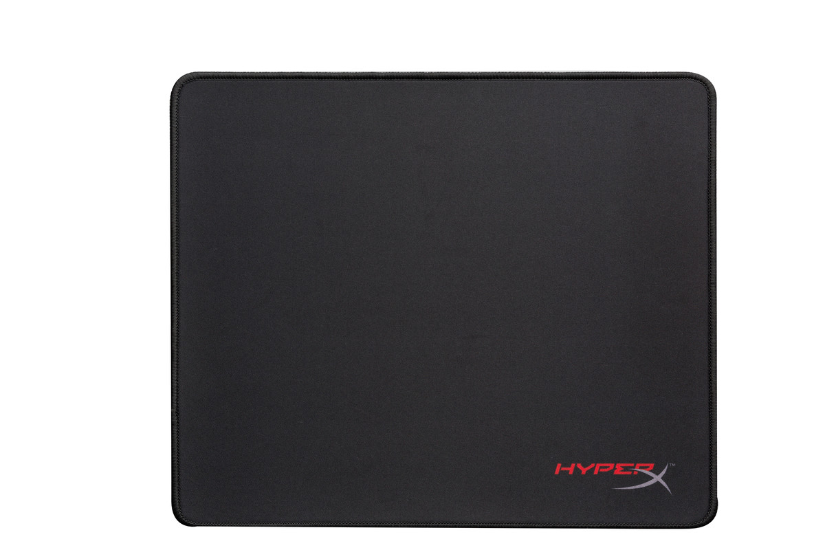 HYPERX FURY S Gaming Mouse Pad Large, Natural Rubber, Size 450mm x 400mm x 3.5 mm, Seamless, Stitched edges, Densely woven surface for accurate optical tracking, Compatible with optical or laser mice, Black photo 1