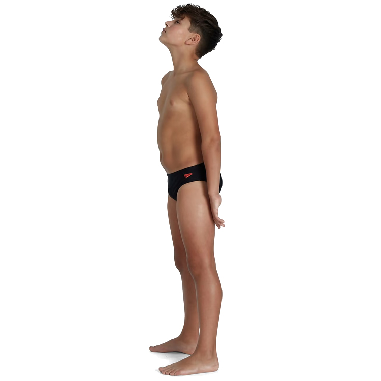 Slipi Speedo LOGO 6/5CM BRF JM / Barbati / Mărime 15-16 / Negru-rosu photo 3