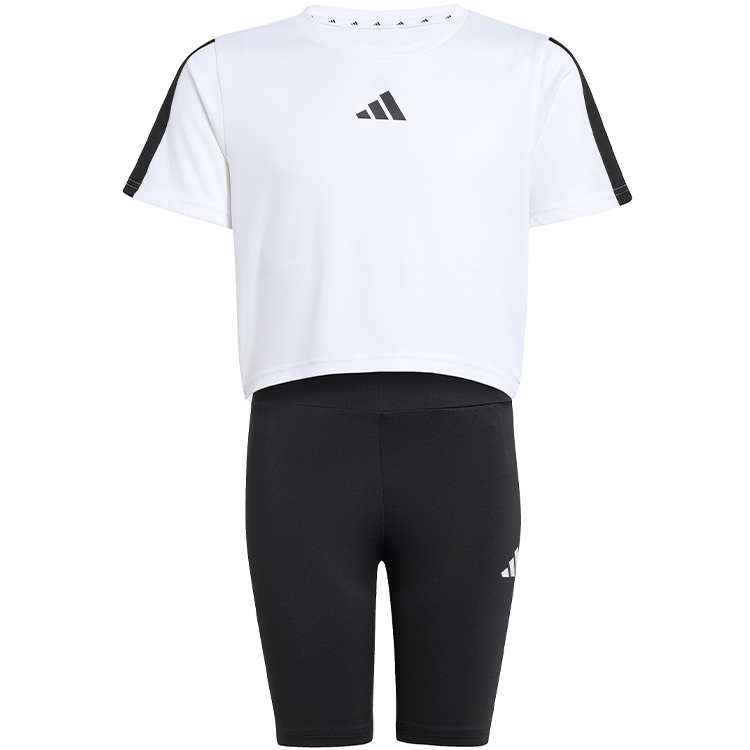Costum tricou si sorti Adidas JG TR-ES 3S SET / Femei / 128 / Alb photo 2