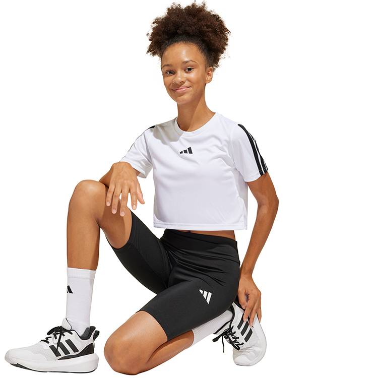 Costum tricou si sorti Adidas JG TR-ES 3S SET / Femei / 128 / Alb photo 5