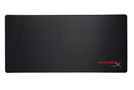 HYPERX FURY S Gaming Mouse Pad Extra Large from Kingston, Natural Rubber, Size 900mm x 420mm x 3.5 mm, Seamless, Stitched edges, Densely woven surface for accurate optical tracking, Compatible with optical or laser mice, Black photo 1