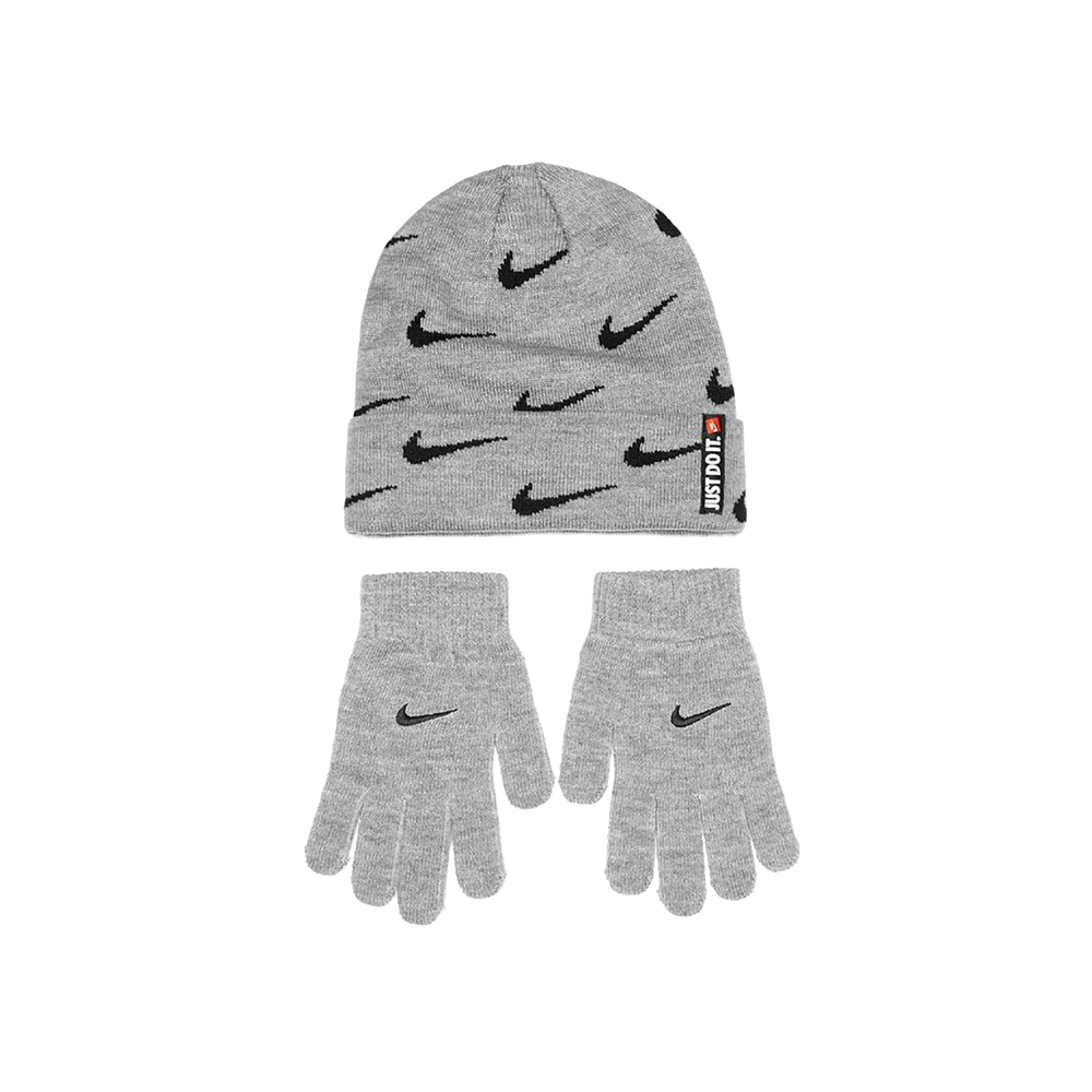 Набор Шапка + перчатки Nike SWOOSH REPEAT BEANIE SET One size Серый photo 1 Набор Шапка + перчатки Nike SWOOSH REPEAT BEANIE SET One size Серый photo 1
