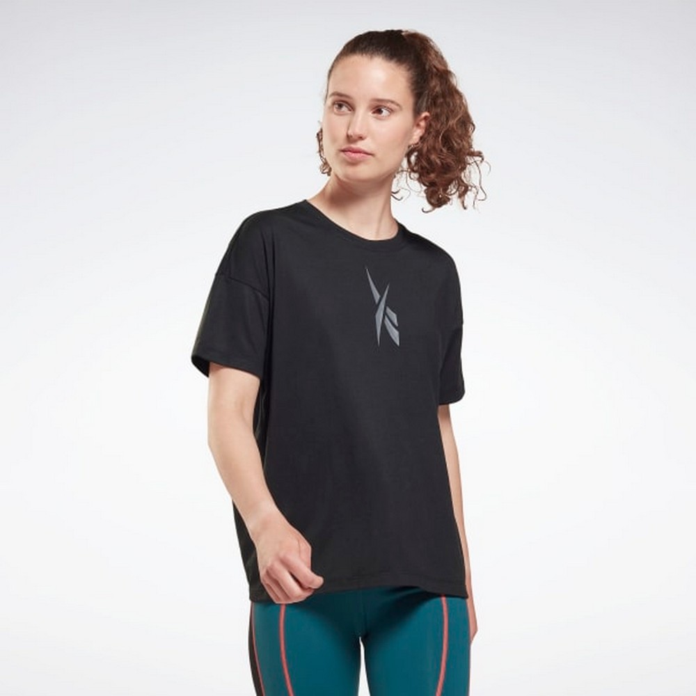 Tricou Reebok TS Graphic Tee Q4 / Femei / XS / Negru photo 2