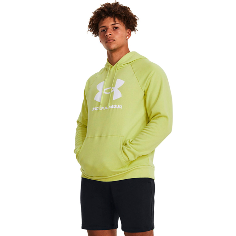 Hanorac pt bărbați Under Armour UA Rival Fleece Logo HD S Galben photo 2
