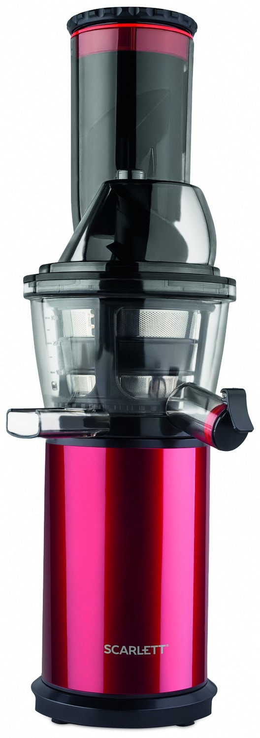Соковыжималка шнековая Scarlett SC-JE50S44, 0.6 л, 300 Вт, 1 скоростей, Бордовый photo 1