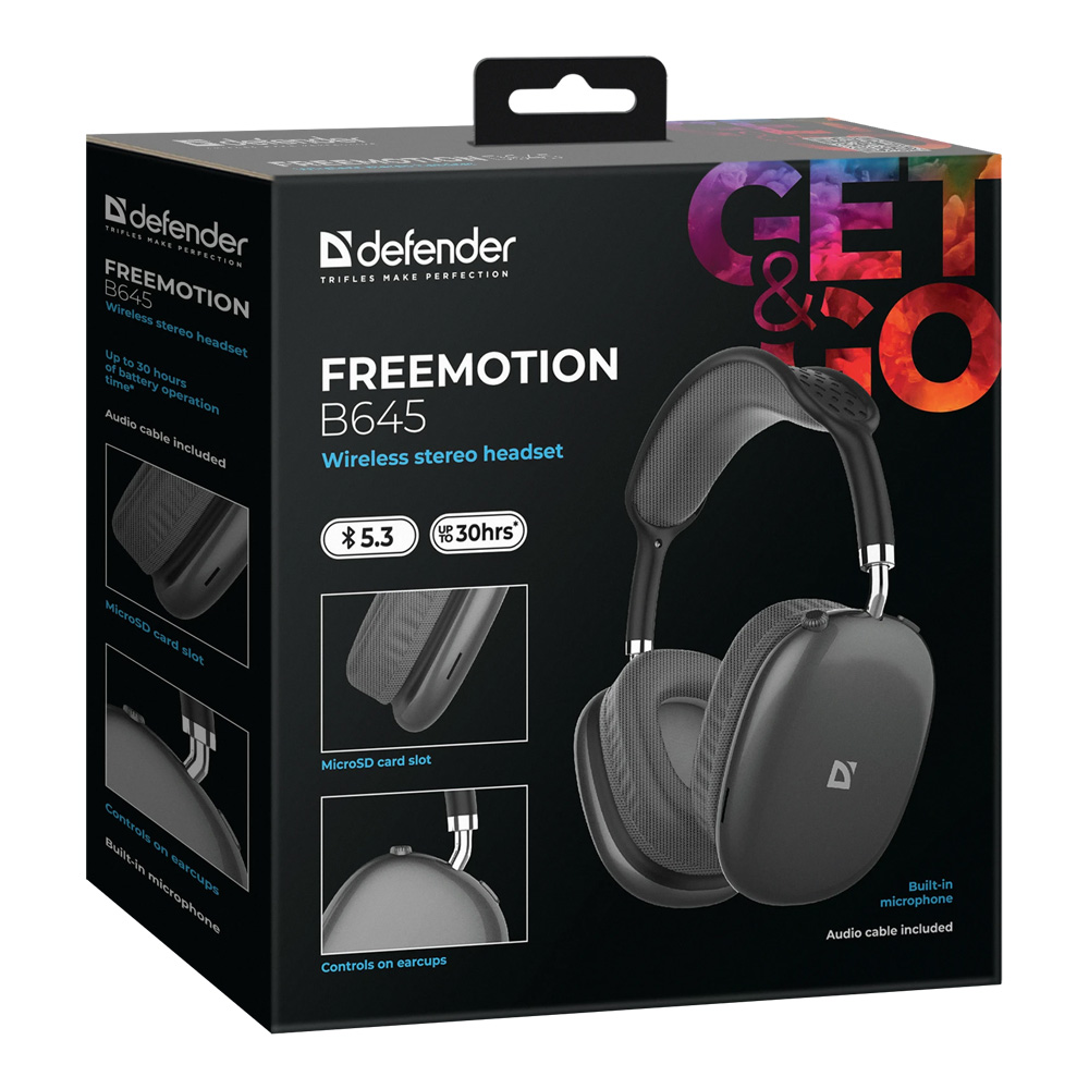 Наушники Defender FreeMotion B645 Gray Беспроводные / Дом и Офис / Gray photo 4