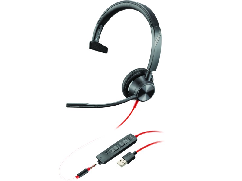 Casti Poly Blackwire 3315 / USB-A / Black photo 1