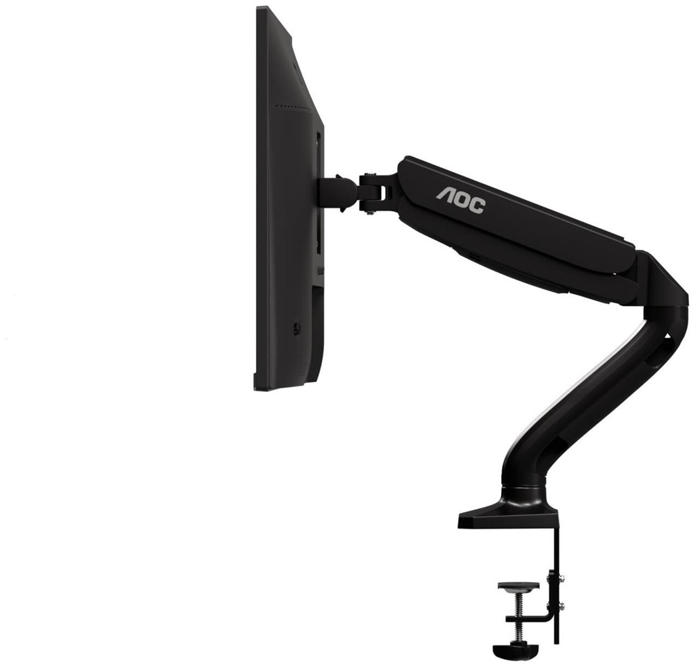 Arm for 1 monitors 13”-31.5” -  AOC AS110D0 Black, Desk Clamp/Grommet, Aluminum structure, Gas spring, Height adjustment, Max.Load: 2-9kg, Tilt: '-90°~+85°, Swivel:180°, Rotation:360°, Hidden cable management, VESA 75/100 photo 1