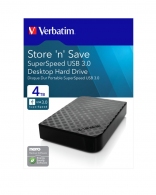 3.5” Внешний HDD Verbatim ”Store 'n' Save” / 4.0TB / USB3.0 / External power: +12VDC Input / Black thumbnav 4