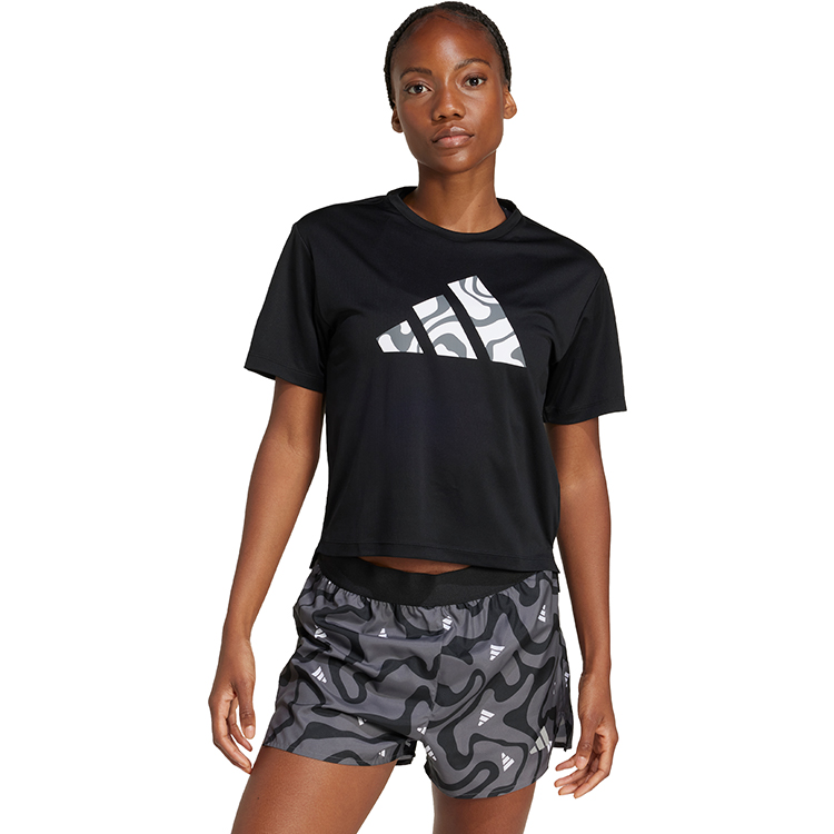 Футболка Adidas RUN IT BL TEE W / Женский / XS / Черный photo 3