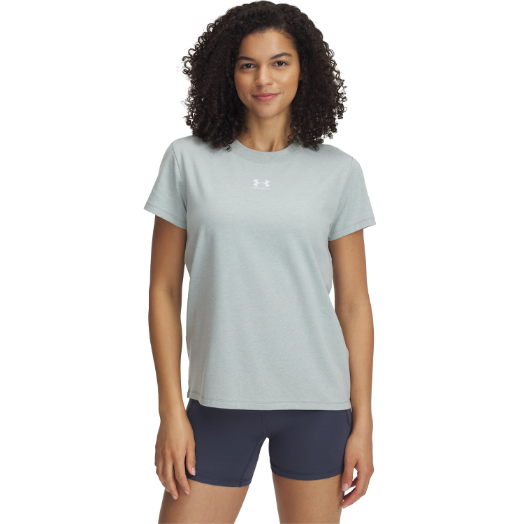 Tricou Under Armour UA Rival Core SS L Verde Femei photo 2