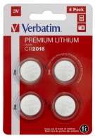 Verbatim Lithium Battery CR2016 3V 4pcs, Blister pack thumbnav 1