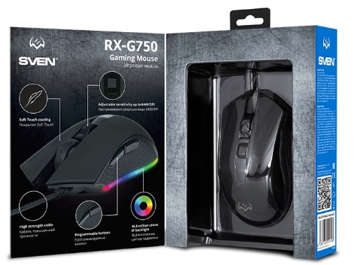 Проводная мышь Sven RXG750 Black / Оптическая / Black photo 8