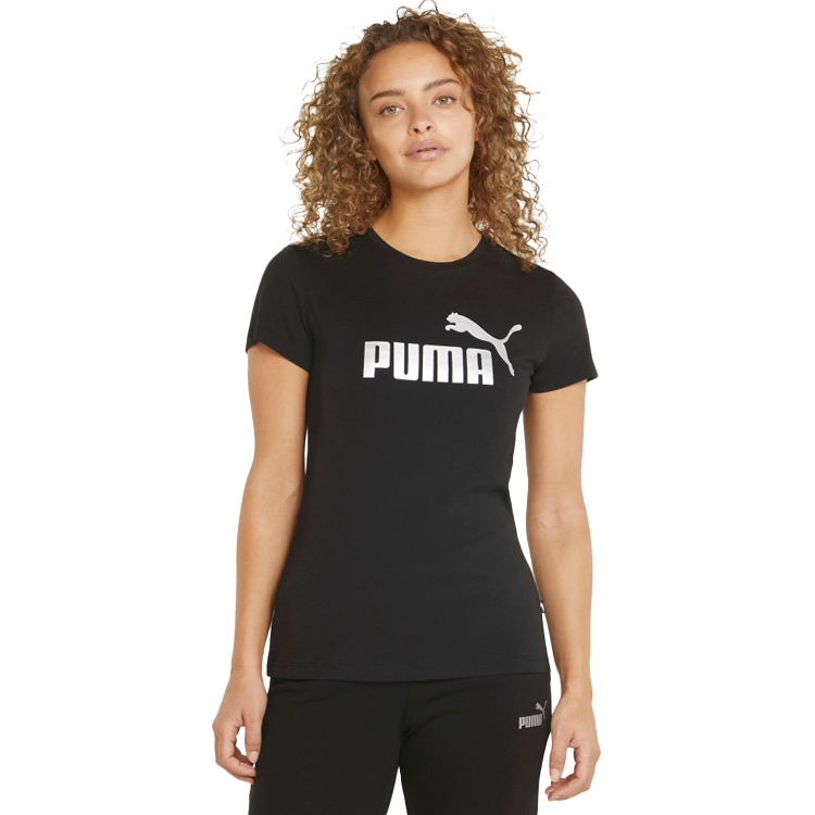 Tricou Puma ESS+ Metallic Logo Tee XS Negru Femei photo 3