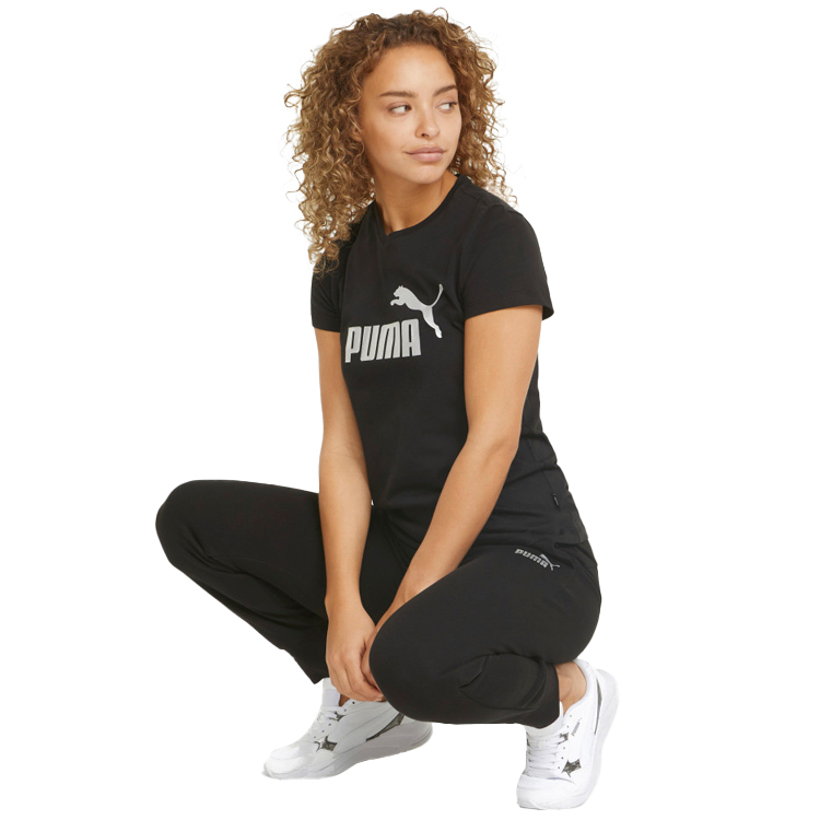 Tricou Puma ESS+ Metallic Logo Tee XS Negru Femei photo 5