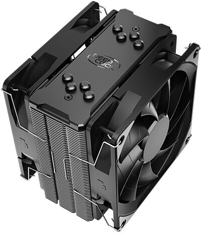 DEEPCOOL Cooler  "GAMMAXX 400 EX", Intel Socket LGA1700/1200/1151/1150/1155 & AM5/AM4/AM3/FM2, up to 180W, 2x TF120 PWM fans:120х120х25mm, 500~1500rpm, <27.6dBA, 52 CFM, 4-pin PWM, Hydro Bearing, 4x 6mm Cooper Heatpipes direct contact, Black photo 4