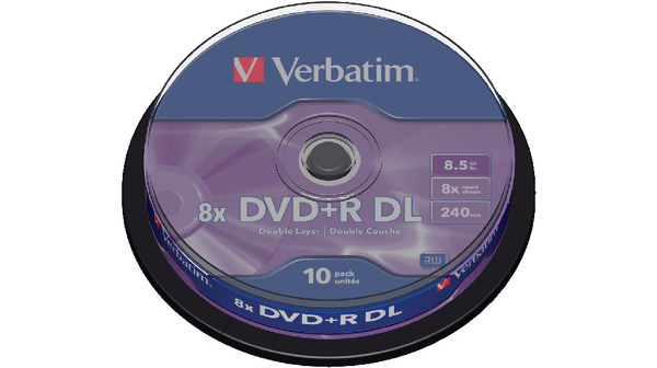 Verbatim DataLifePlus DVD+R AZO DOUBLE LAYER 8.5GB 8X MATT SILVER SURFACE - Spindle 10pcs. photo 1