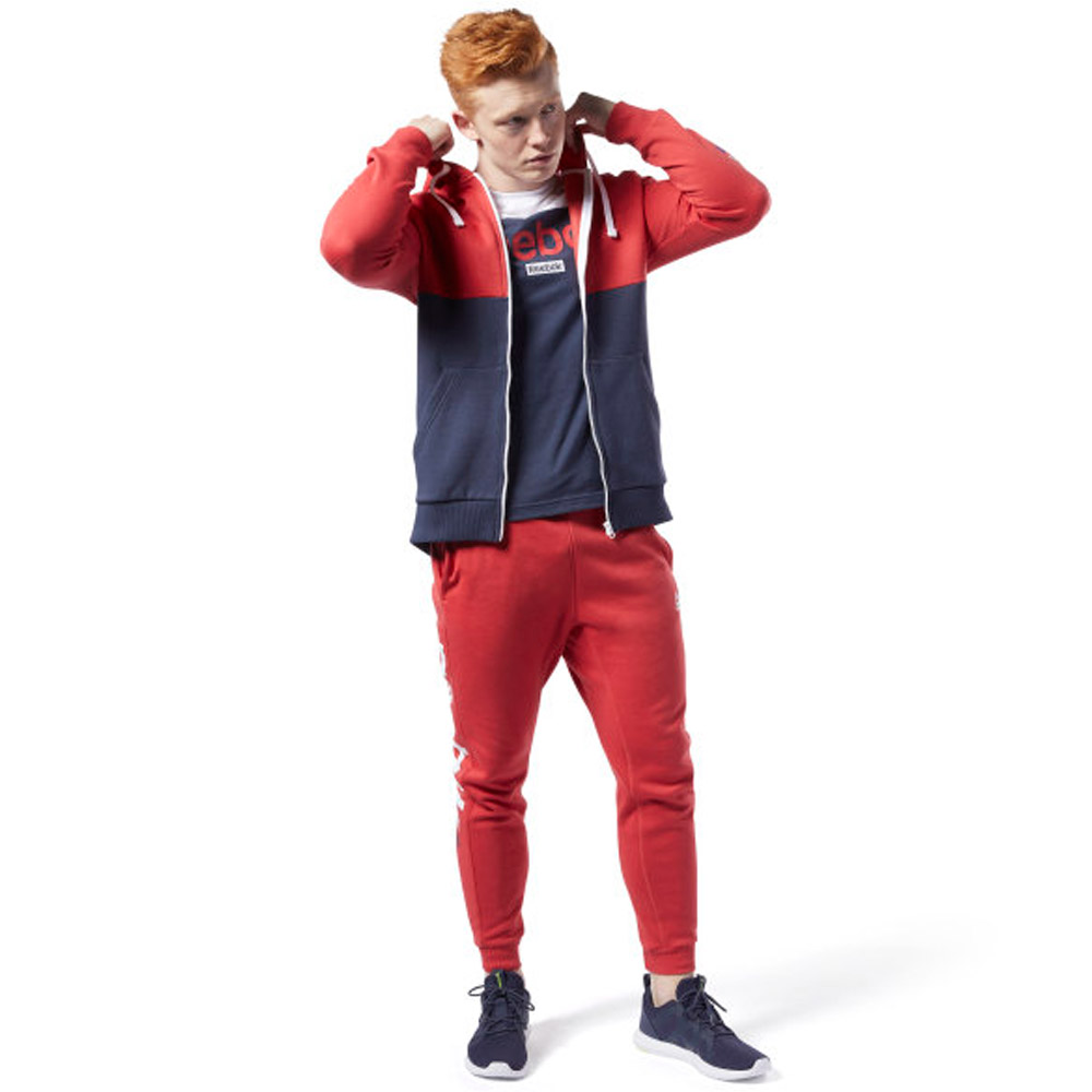 Hanorac pt bărbați Reebok TE BL FZ HOODIE S Rosu-albastru photo 2