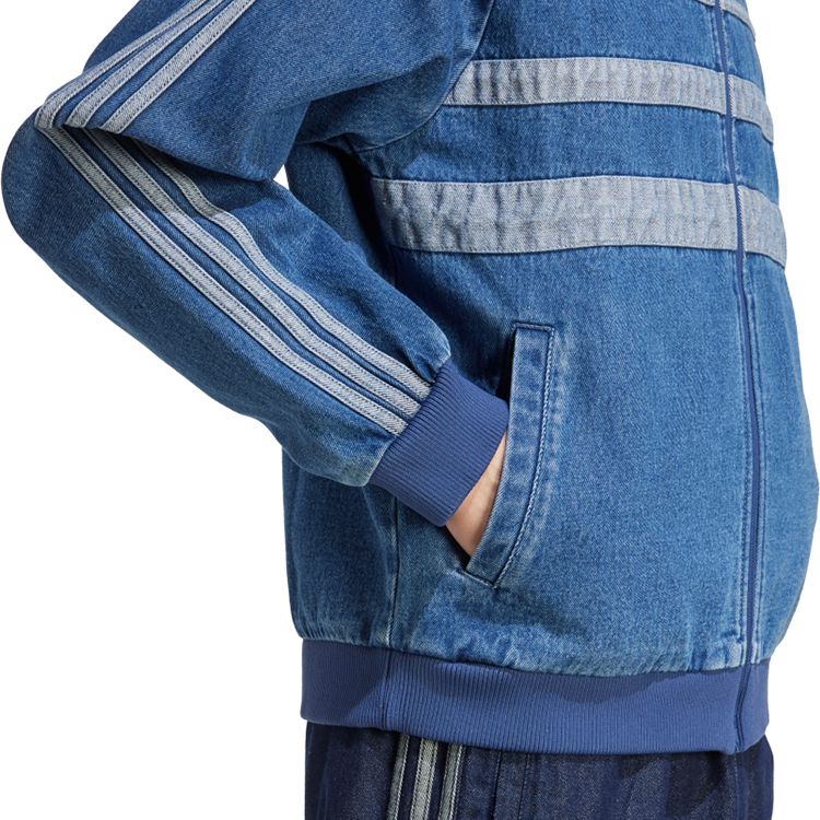 Hanorac pt bărbați Adidas FIRST TT DENIM S Albastru photo 5