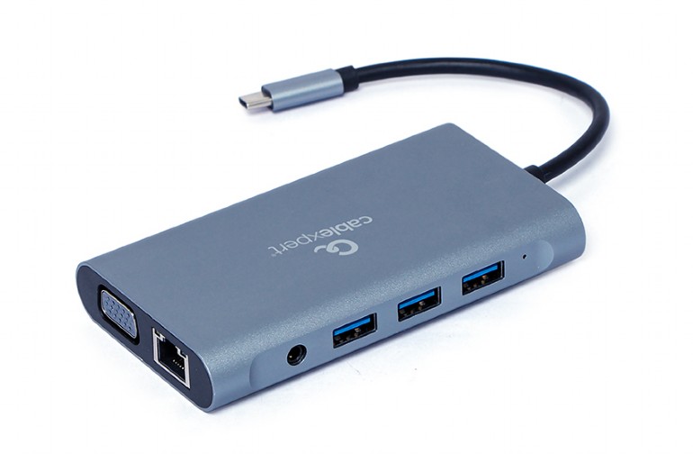 Adaptor Multiport Gembird A-CM-COMBO7-01/ USB-C/ 3xUSB-A/ 1xUSB-C (PD 100W)/ HDMI/ VGA/ miniJack 3.5mm/ SD/ microSD photo 3